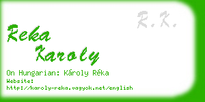 reka karoly business card